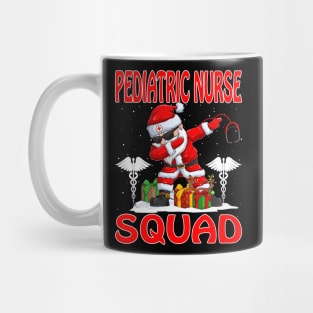 Christmas Pediatric Nurse Squad Reindeer Pajama Dabing Santa Mug